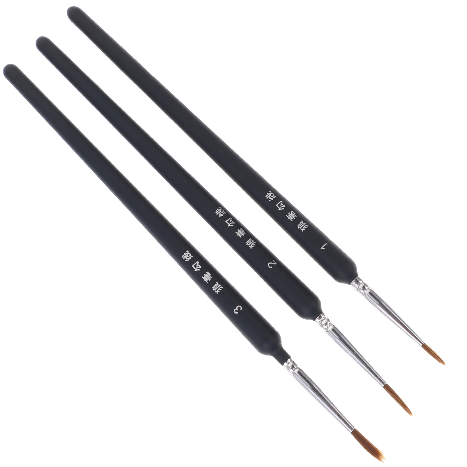 

3 Pcs Nail Gel Paint Brushes for Water Color Hair Round Painting Liners Wolf Miniatures Airplane Fine Tip