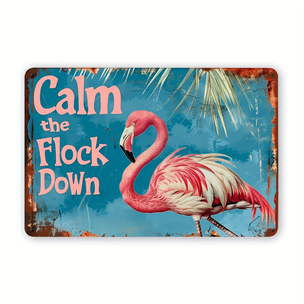 Vintage Flamingo Metal Wall DecorationsSignboard, Suitable for Garden, Home, Bar, Cafe and Restaurant