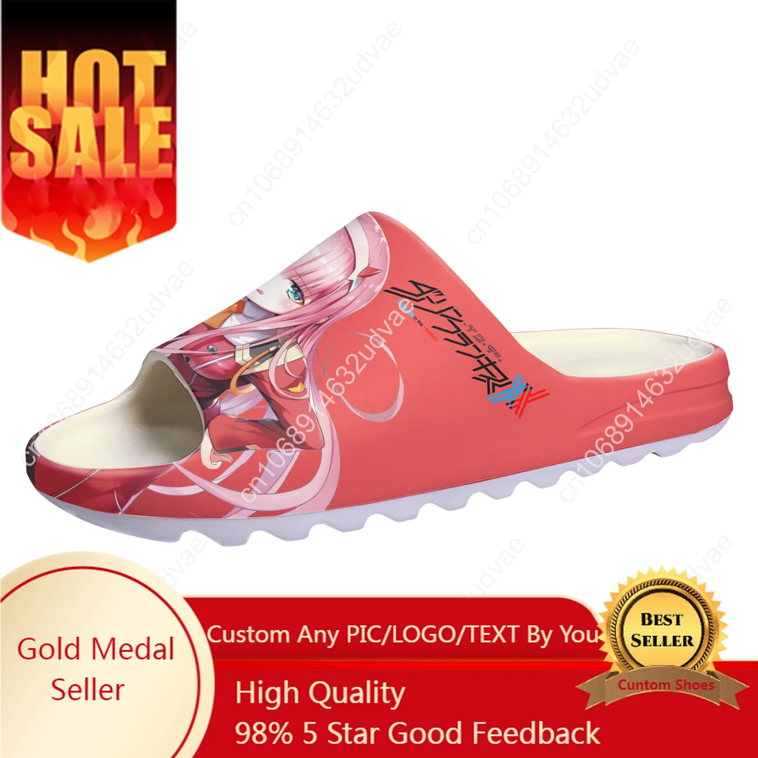 

DARLING in the FRANXX Custom Made Soft Sole Sllipers Home Clogs Step On Water Shoes Mens Womens Teenager Beach Step In Slliper