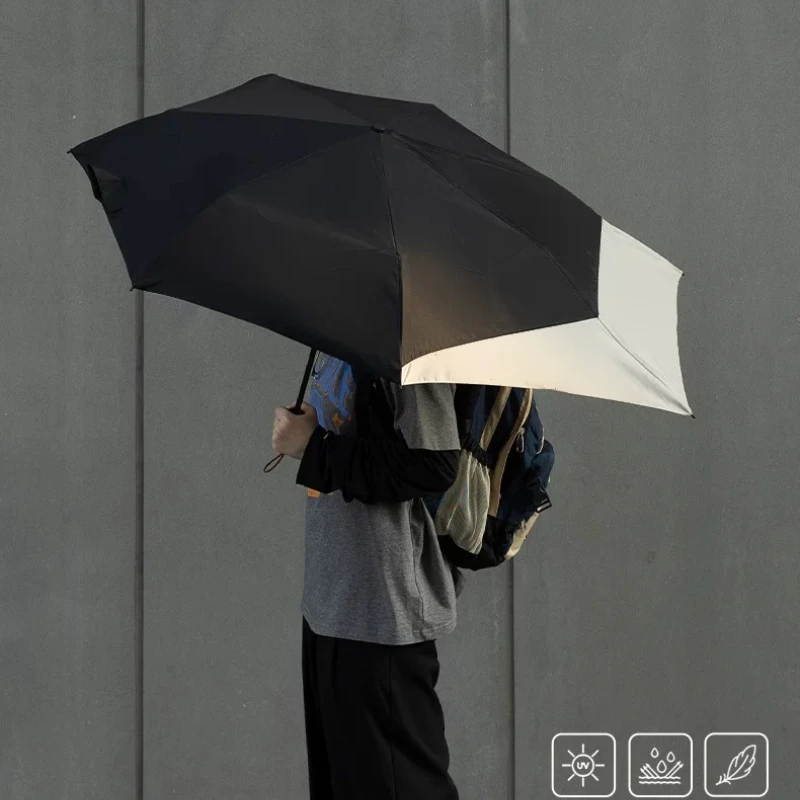 

Non Folding Memory Sun Umbrella with Extended Tail High Density Fabric UV Protection 99% UPF50+ Lightweight for Backpack