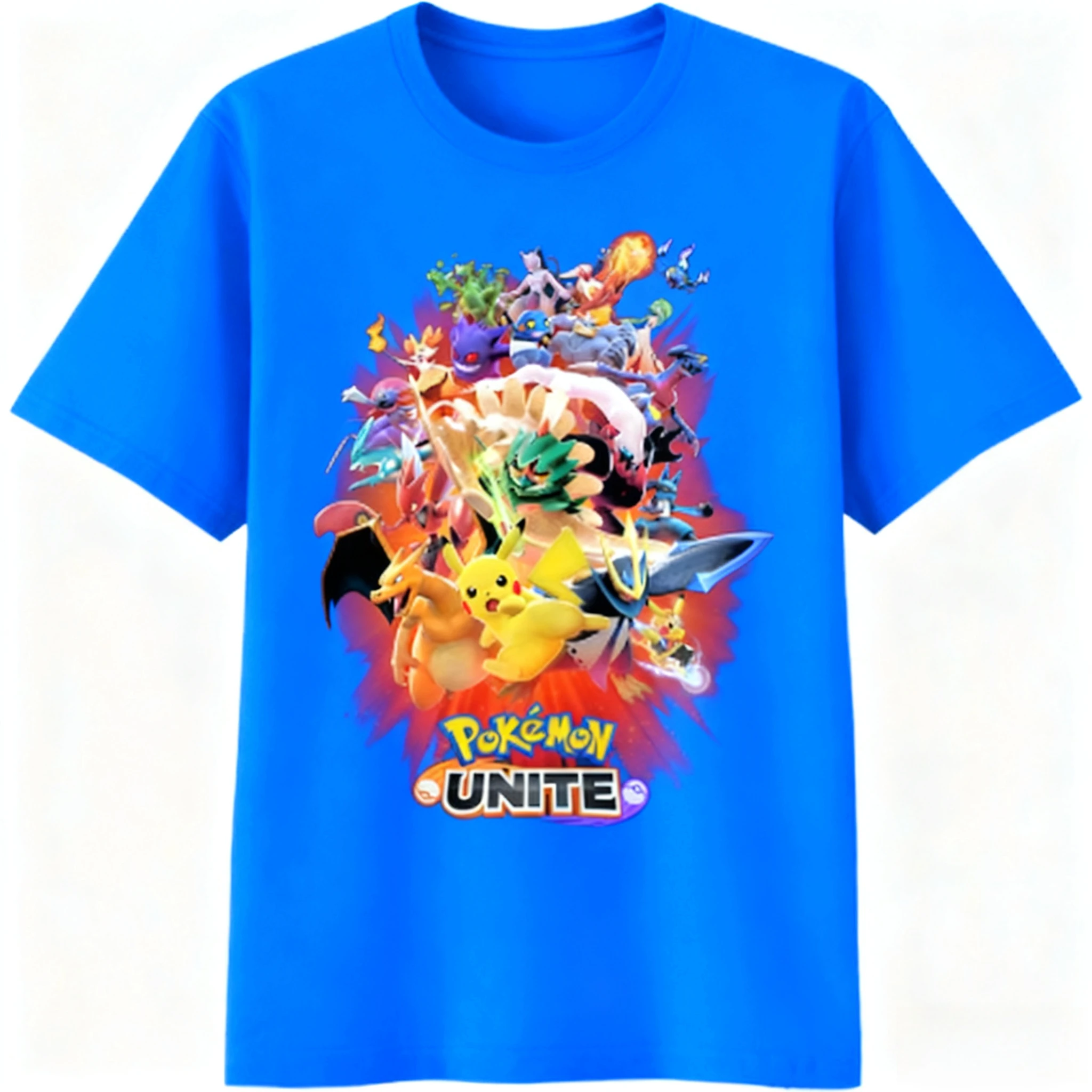 Koszulka męska z nadrukiem anime Pokémon na lato 2025, 100% czysta bawełna, luźna, codzienna, uniwersalna, z krótkim rękawem, luźna i wygodna.