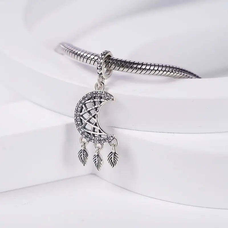 جديد 925 فضة زاك ريشة سحر of ley 925 سلسلة مطرز صالح الأصلي سوار إكسسوارات DIY بها بنفسك السيدات مجوهرات #5