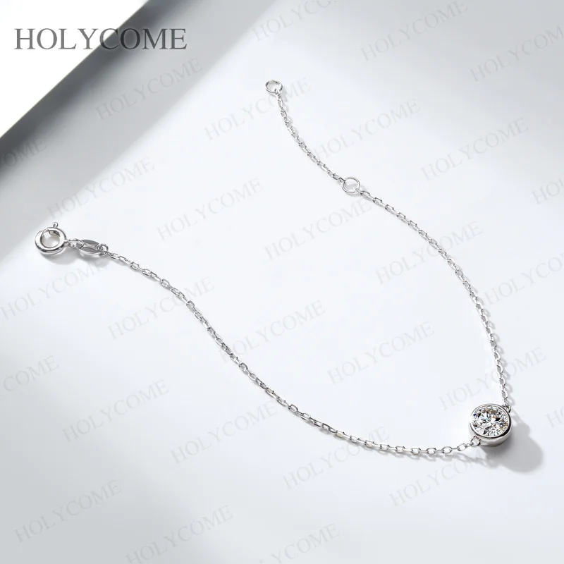 1CT Moissanit-Armband mit Lünettenfassung für Damen, Diamant, Farbe D, VVS1, 925er Sterlingsilber, elegantes Kettenarmband, Hochzeitsschmuck – Detail 9