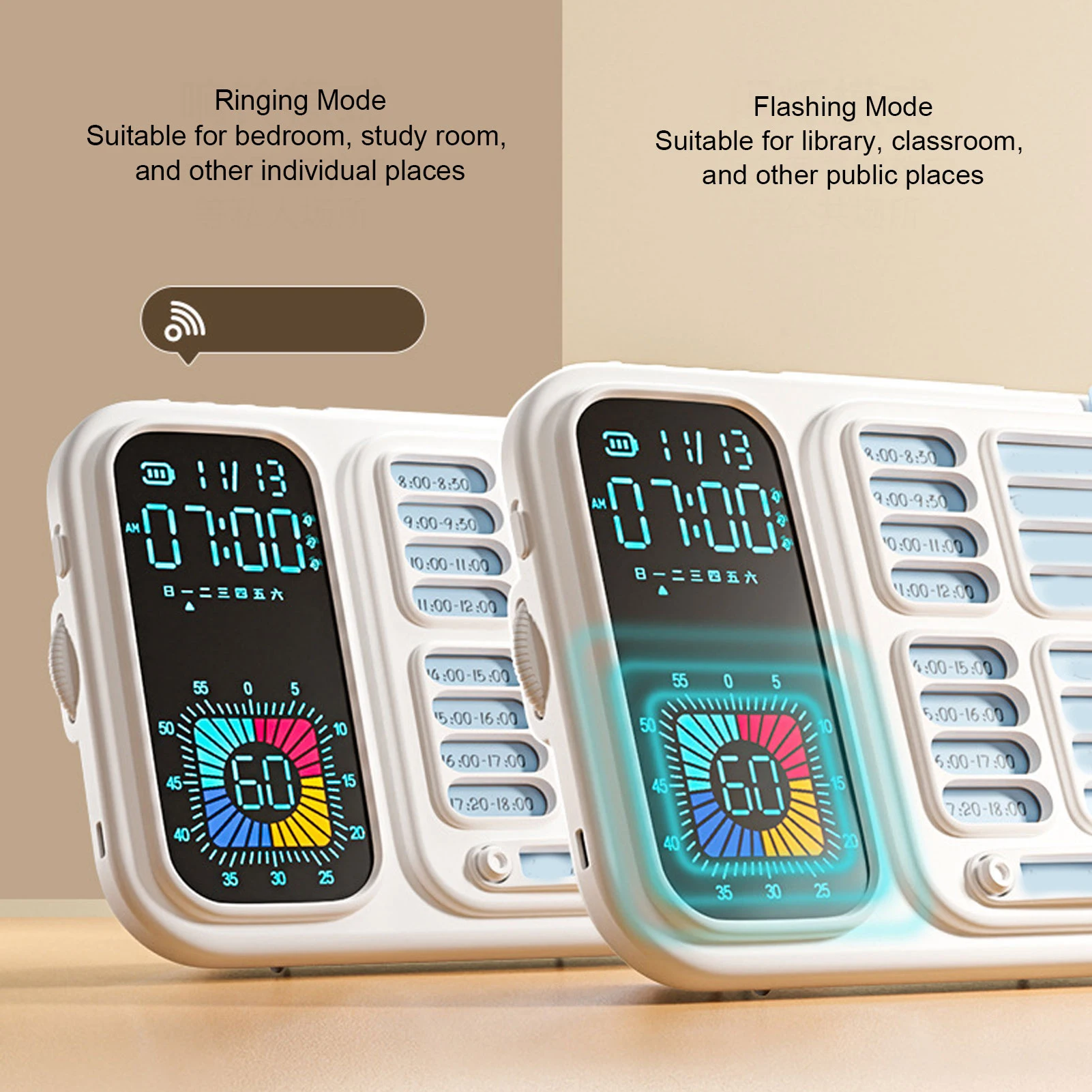 مؤقت بصري صامت مع بطاقات مهمة للوحة التخطيط وساعة منبه لمدير الوقت للأطفال للفصول الدراسية ومدير الموقت البصري للاستخدام المنزلي