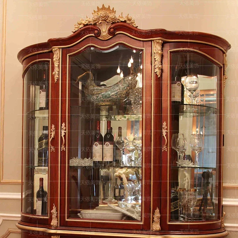 European vintage to do old side cabinet semi-circle living room three door wine cabinet Italian luxury palace wine cabinet