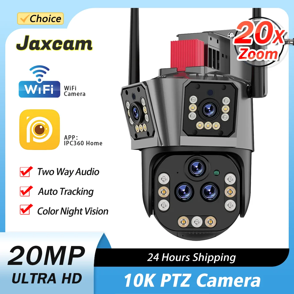 20X Zoom Ultra 20MP 10K WIFI Überwachungskamera Outdoor Fünf Objektiv PTZ Kamera Smart Home Menschen Tracking Drahtlose CCTV Kamera