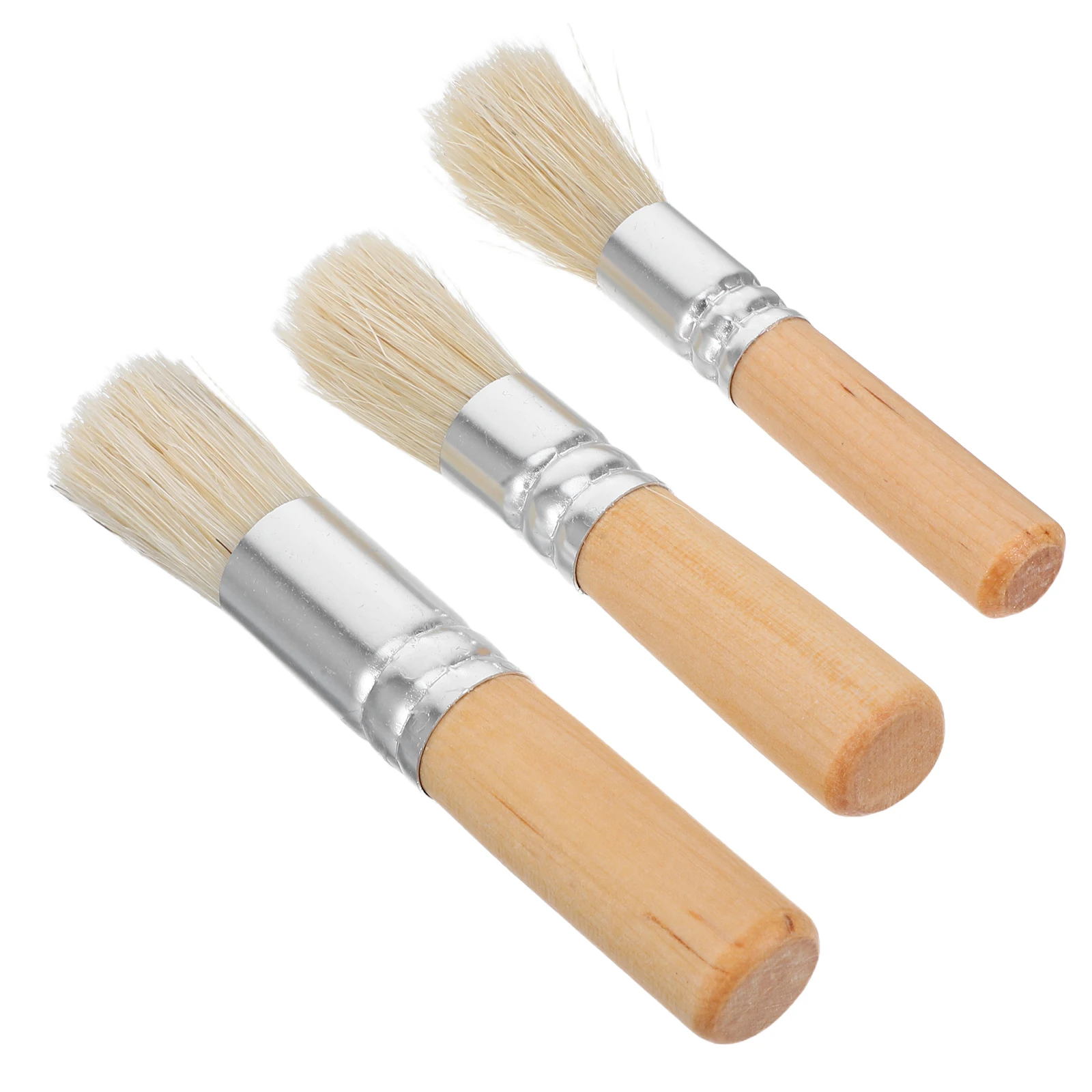 

3 Pcs Multipurpose Natural Bristle Brush Travel Paint Boar Brushes for Painting