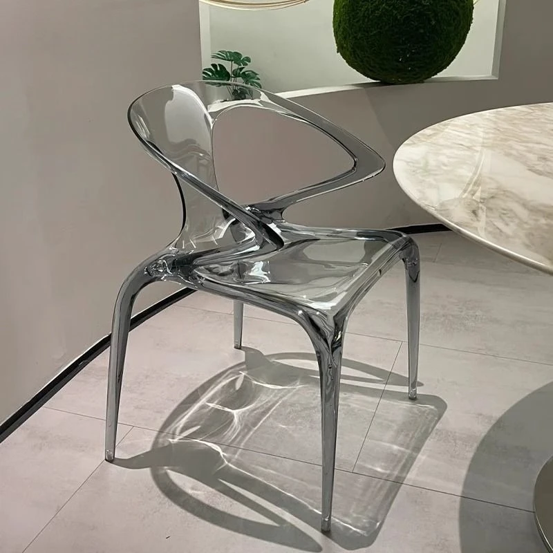 

Rochebobois Acrylic Crystal Dining Chairs: Luxury Designer Seating with Transparent Backs