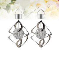 2 pcs Chime Led Color Changing Hanging Solar Powered Wind Light For Outdoor Garden Lawn Balcony Stainless Steel Easy Install 8