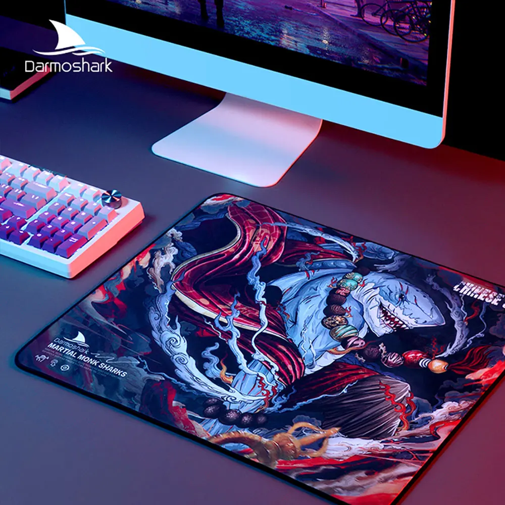 Darmoshark Official Store Mouse Pad GP-101 Monk Shark 480x400 MM Rubber For Gamer Computer Keyboard Desk Pad