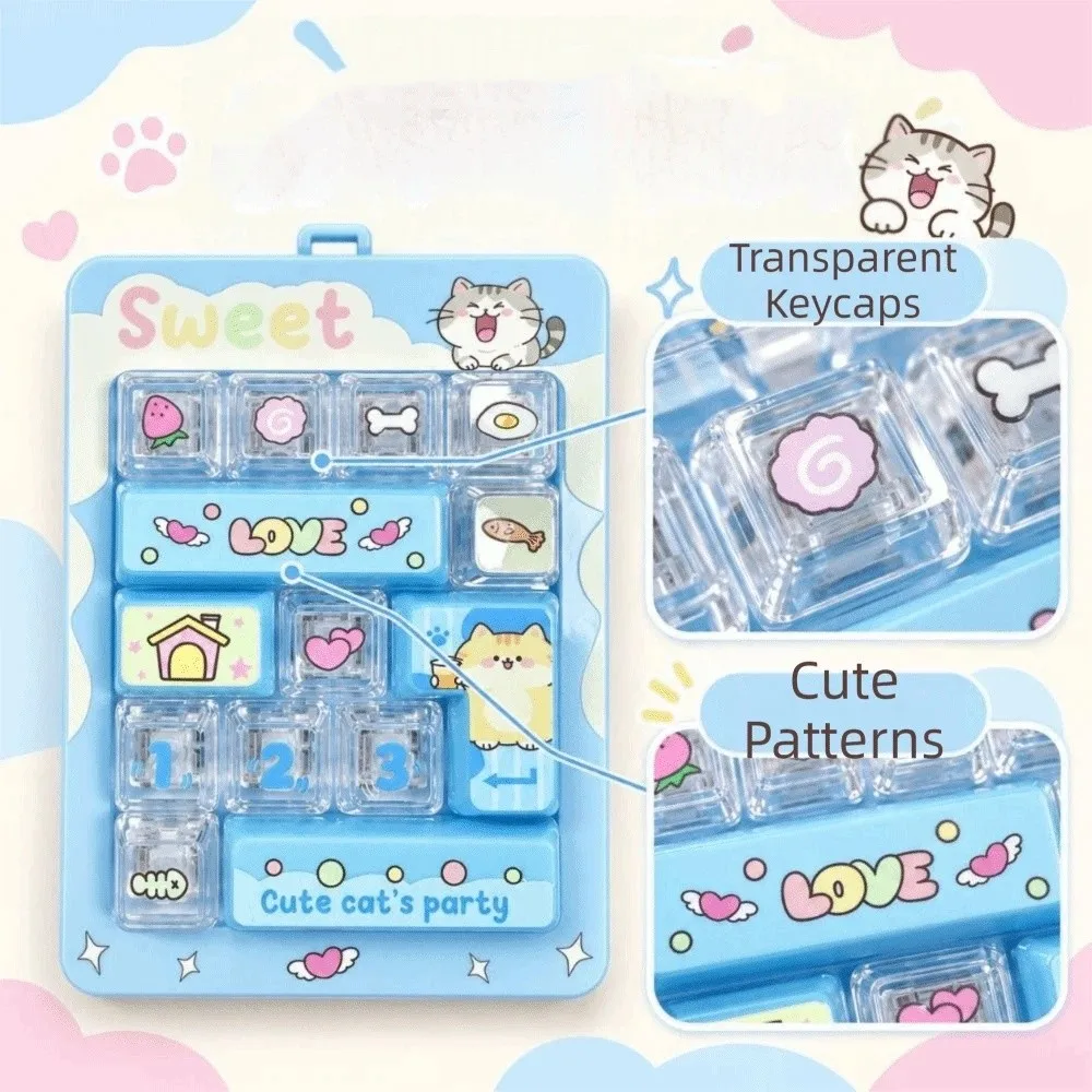 14Key Decompression Button Creative Style Cute Design Mini Keyboard Pendant Bag Hanging Ornament Small Gift Keyboard Keychain