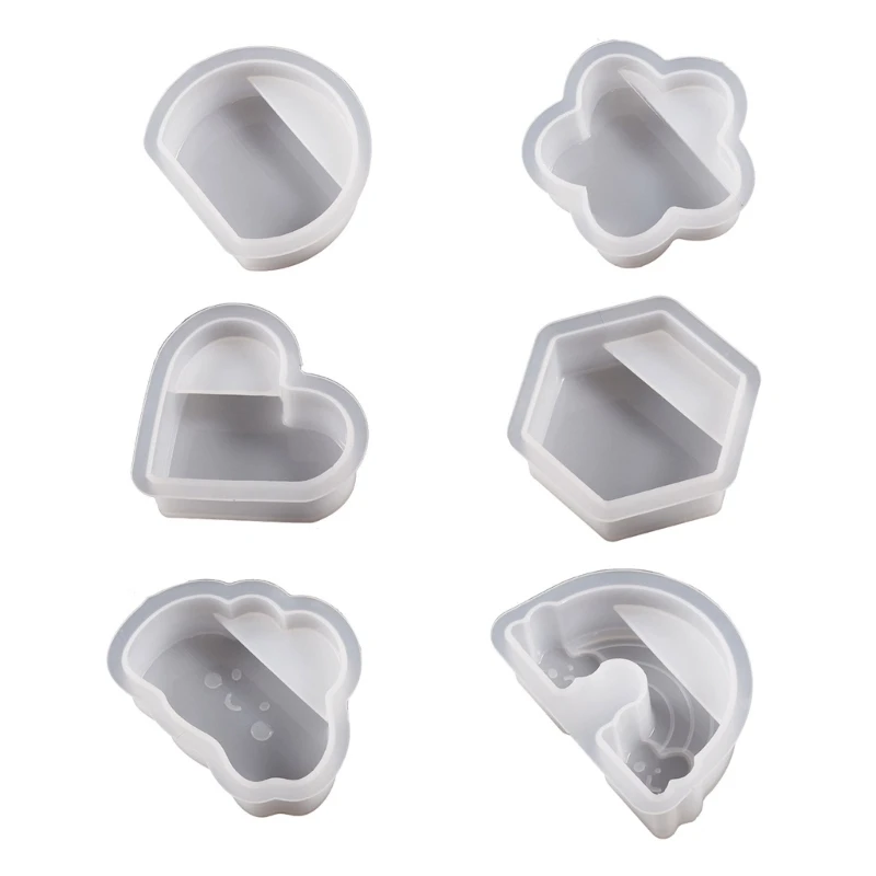 Business Card Holder Silicone Mould Resin Semicircle Flowers Clouds Rainbow Hexagon Heart Molds DIY Ornament