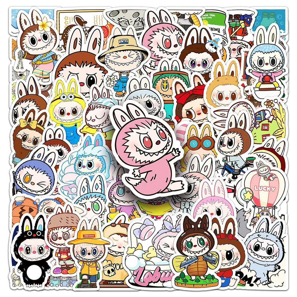 

10/30/50pcs Labubu Monster Graffiti Stickers Funny Cute Cartoon Decals Decoration Suitcase Phone Scrapbook Sticker for Kids Toy