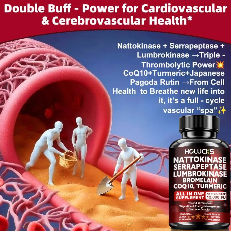 

Nattokinase Supplement, Support Cardiovascular and Circulatory Health, Maintains Blood Pressure Balance