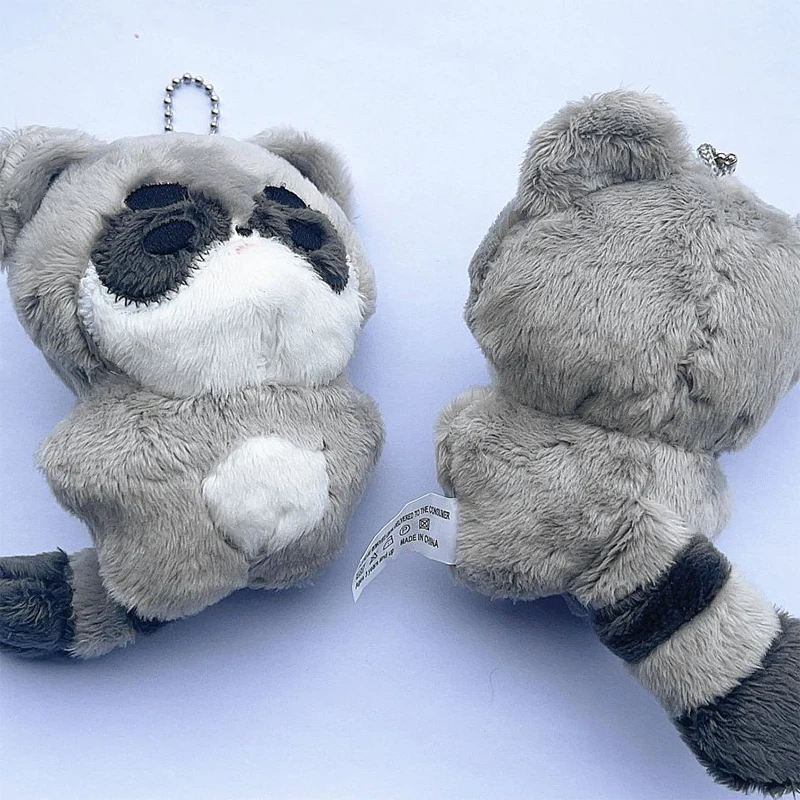 Kpop Cartoon SCOUPS Same Plush Keyrings Q Styles Mini 11 Raccoon Keychains Key Rings Bag Pendants