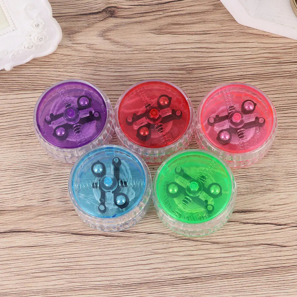 6Pcs LED Light Up Yo-Yo Plastic Luminous Yoyo for Kids Toddlers Beginners Pro Trick Training Hand Eye Coordination Development