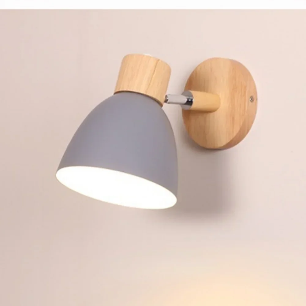 Nordic wall lights bedside  sconce modern  light for bedroom  macaroon 6 color steering head E27 85-285V