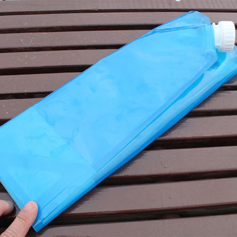 5L Folding Water Bag High Capacity Outdoor Water Bag Canister PE Tasteless Safety Seal Lightweight Drinking Water Storage Bag