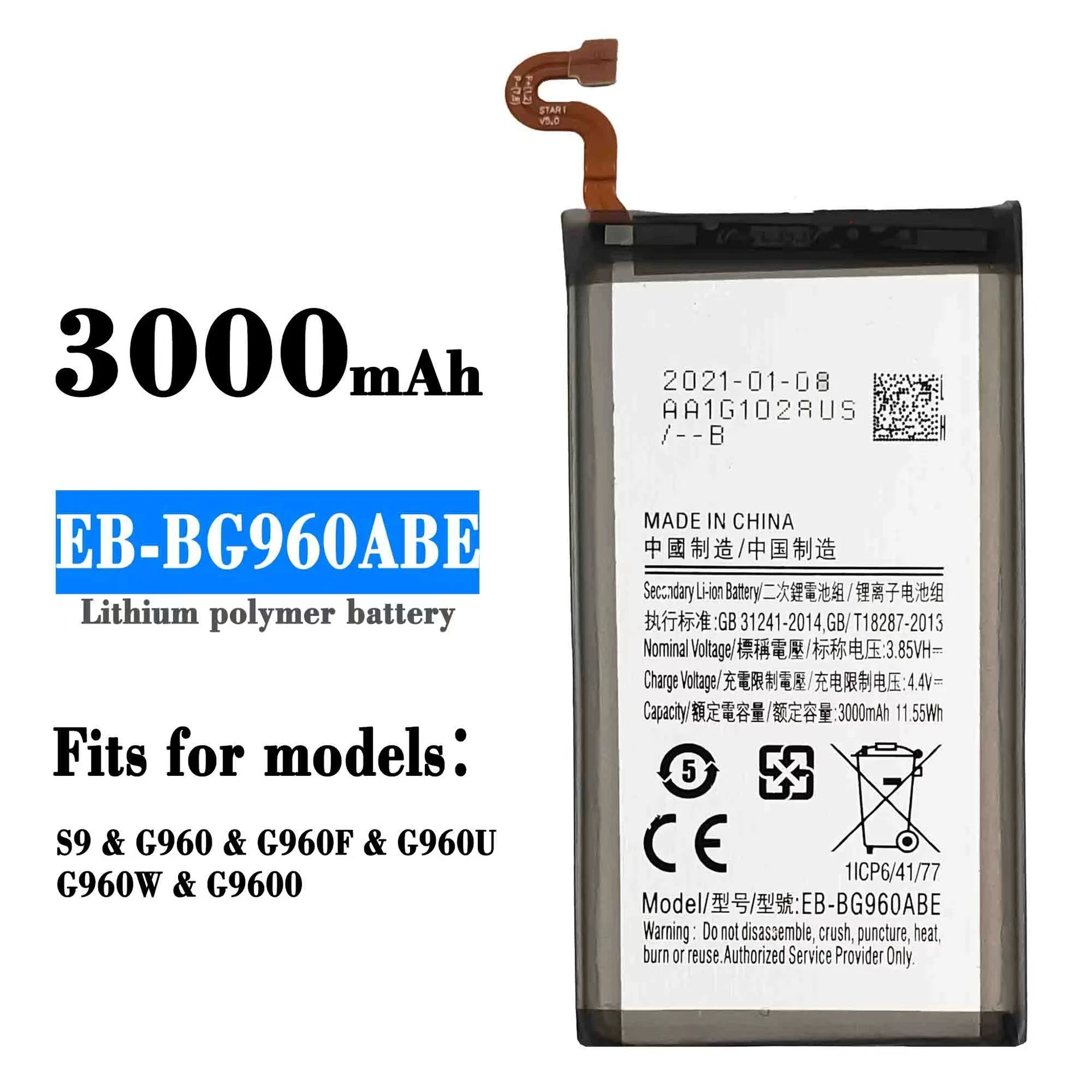 For Samsung S9 SM-G9600/DS cell phone EB-BG960ABE high-capacity built-in battery Original Cell Phone Battery Repair Parts