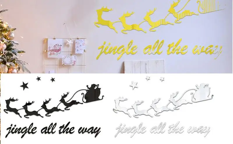 Christmas Wall Stickers Just Peel And Stick Easily Christmas Theme Design Santa Decals For New Year Halloween Birthday home wall