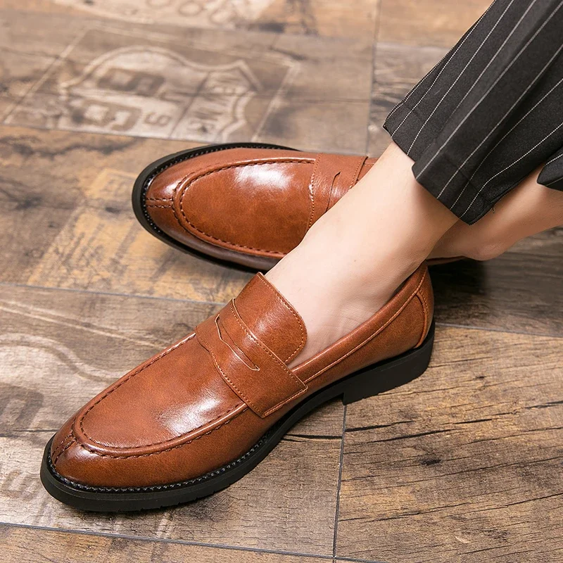 Spring Men Driving Moccasins Comfortable Slip on Oxford Shoes Men Casual Shoes Leather Loafers Office Designer Shoes Men 38-46