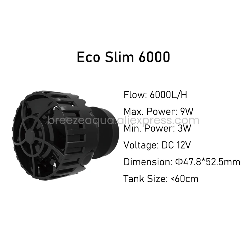 ZKSJ Eco Slim 6000 DC Mini Saltwater Fish Tank Aquarium Wavemaker