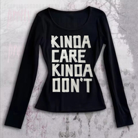 Camouflage retro letter pattern long sleeve T-shirt slim punk Y2K tops versatile high street urban Harajuku rock women's T-shirt