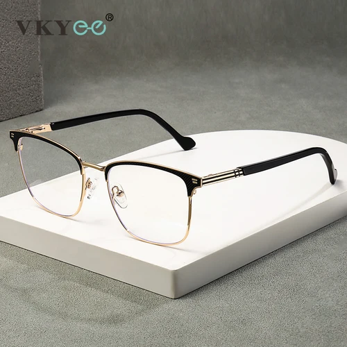Imagen 2 del producto VICKY, nuevas gafas de lectura con luz azul de negocios para hombre con diseño cuadrado geométrico Retro Simple, prescripción personalizable 79002
