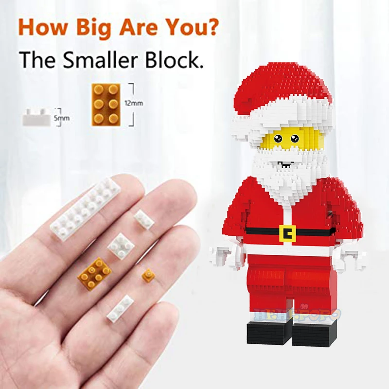 Snowman Block Diamond Building Blocks 1910pcs Santa Claus Action Figures Building Bricks DIY Assembly Christmas Gift Kid Toy