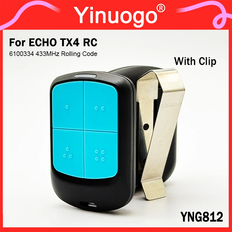 

YNG812 Electric Garage Door / Gate Remote Control 433MHz For ECHO TX4 RC 6100334 / BRAVO TX4 / BRAVO TE4433H Hand Transmitter