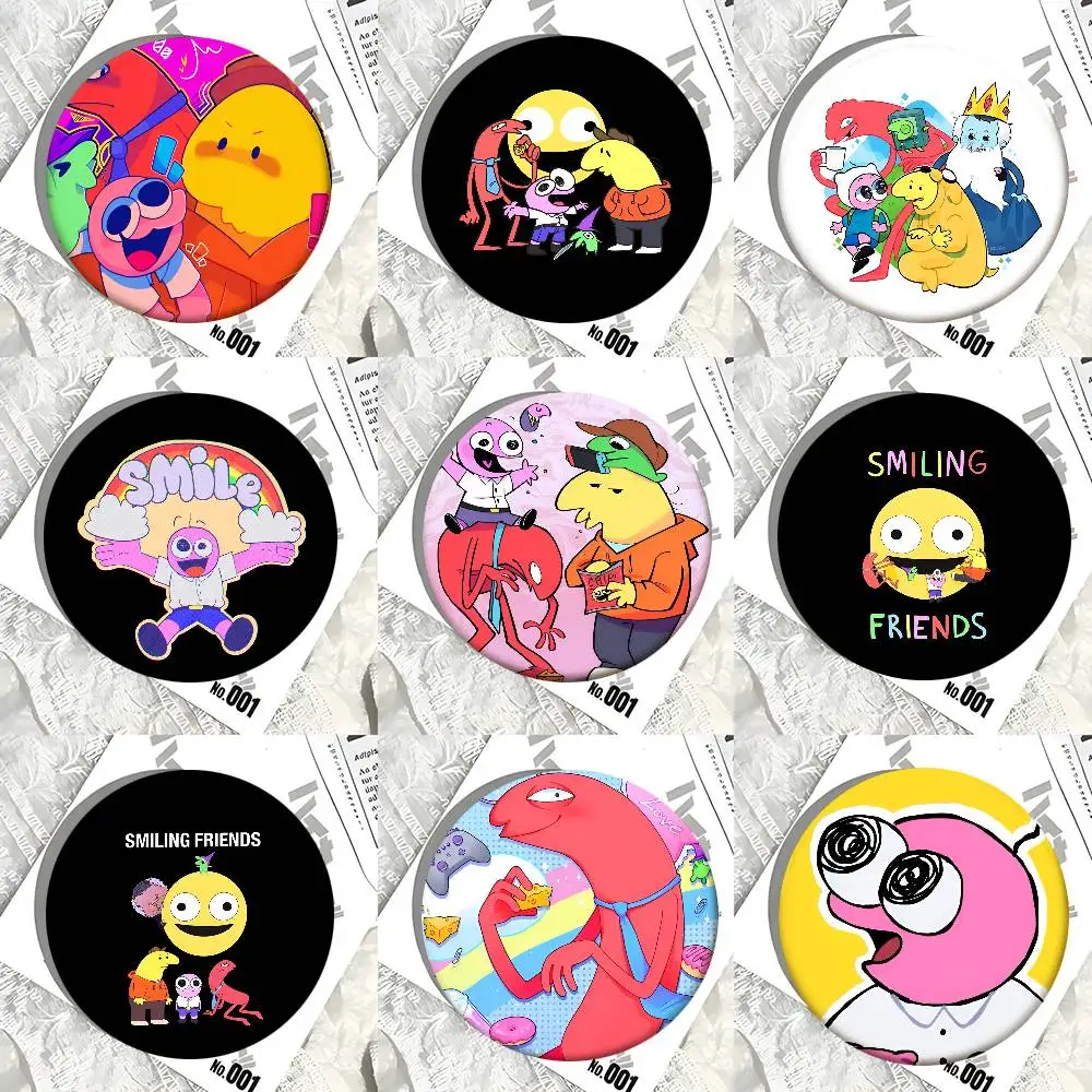 Allan Gwimbly S-Smiling F-Friends Pixel Runde Abzeichen Kreative Brosche Kleidung Rucksack Zubehör Anstecknadel
