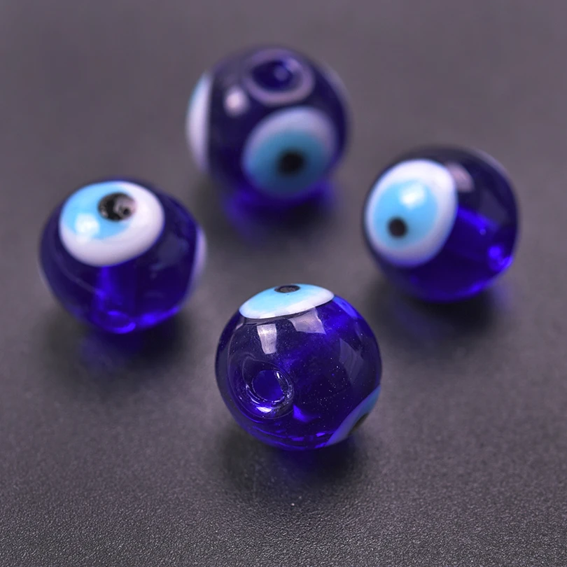 10/20/30 قطعة 10x10 مللي متر الخرز المستديرة فضفاض عين الشر تباعد الخرز الزجاجي المستخدمة لصنع المجوهرات الحرف سوار ذاتي الصنع إكسسوارات السائبة #1