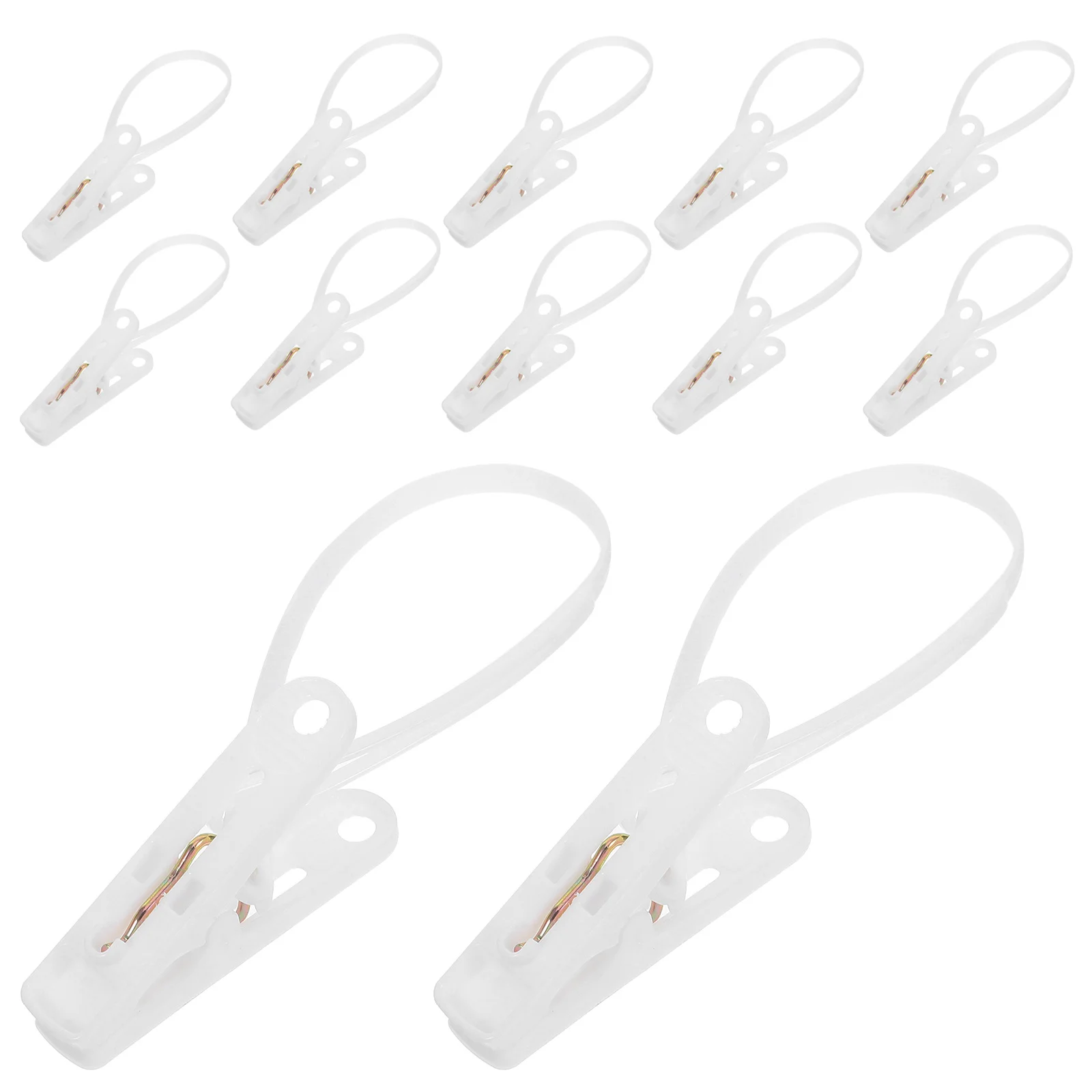 

60Pcs Clothes Clips Lightweight Portable Windproof Drying Clips with Rope Buckle for Home Travel Laundry Organization
