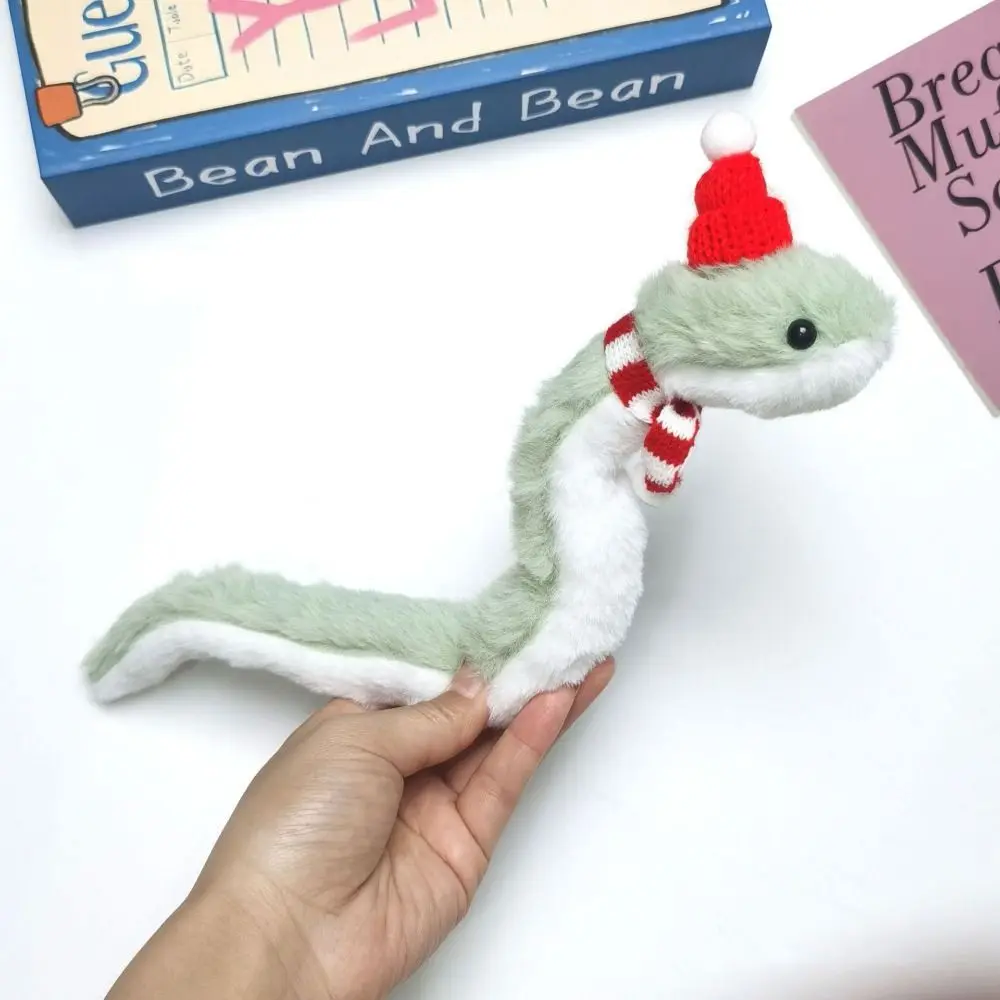 Peluche Anno del Serpente Peluche Avvolgere il Braccio Piccolo Serpente Serpente Farcito Peluche Bambola Kawaii Cartoon Serpente Verde Animale Bambola