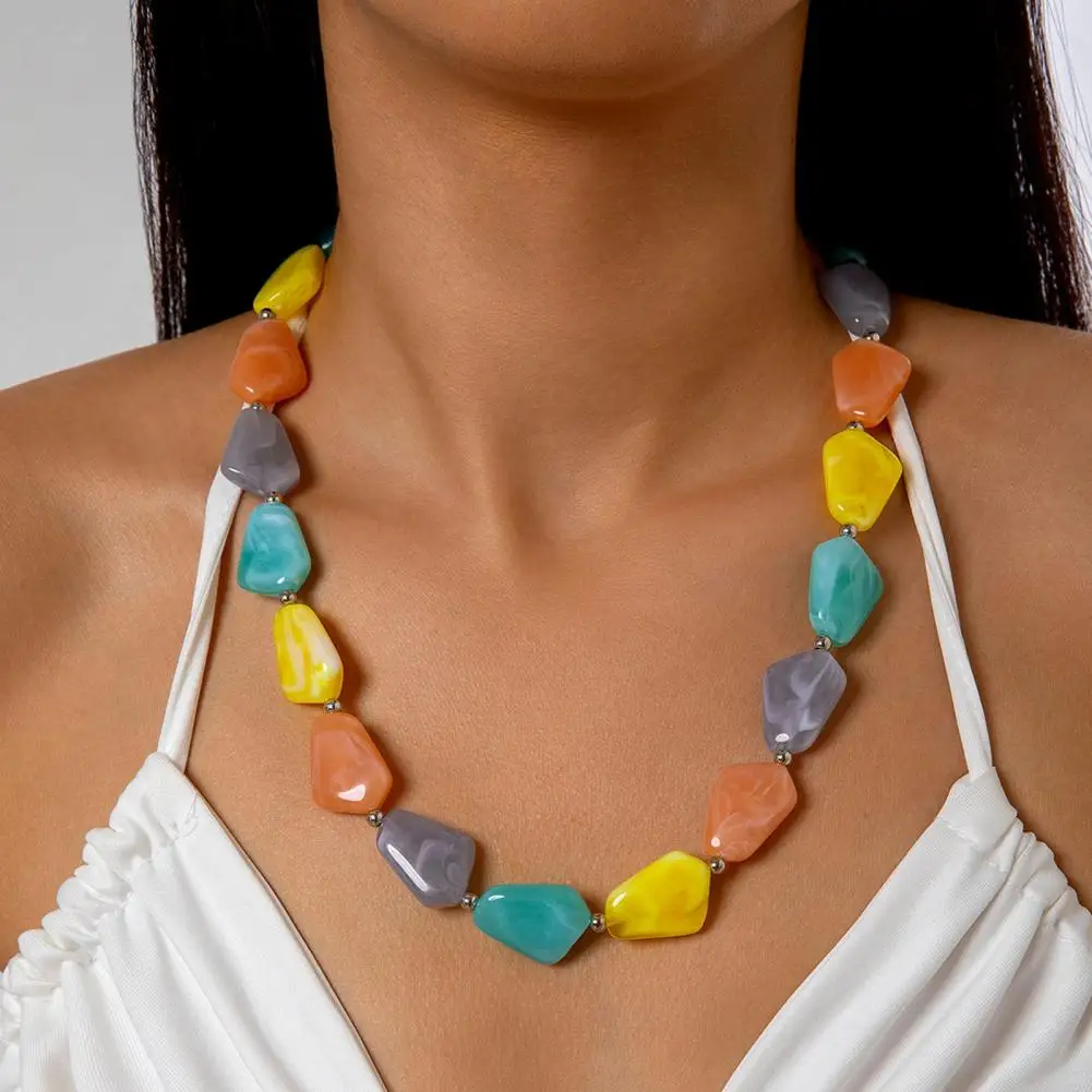 Women Special-shaped Bead Necklace Bohemian Beads Necklace for Women Special-shaped Beach Jewelry for Street Parties for Women