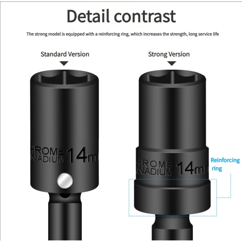 ユニバーサルジョイントインパクトスイベルソケット 1/2 インチ六角ソケットヘッドアダプター Cr-Mo 鋼スパナコンバーター 12-19 ミリメートル機械式ハンドツール
