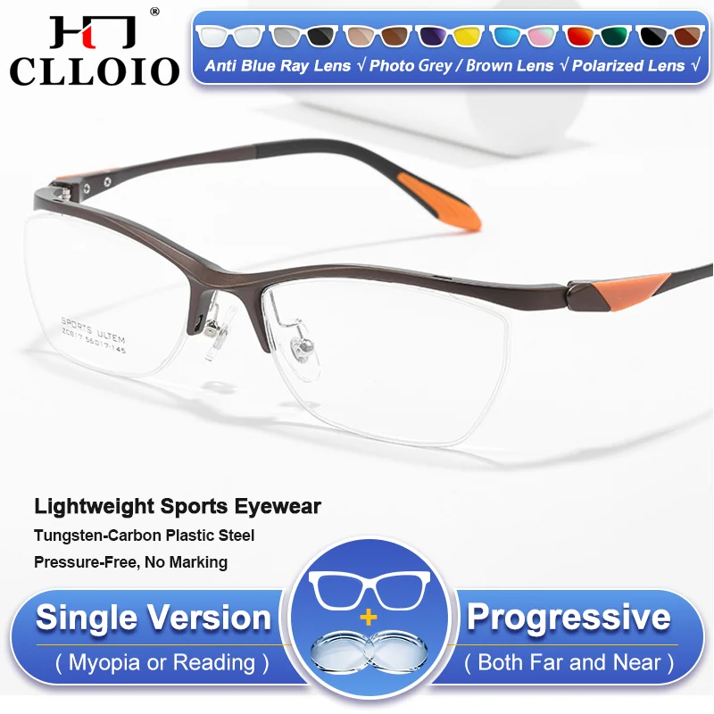 

CLLOIO Men Professional Sports Protection Myopia Glasses Frame Men Anti Blue Light Reading Prescription Photochromic Eyeglasses