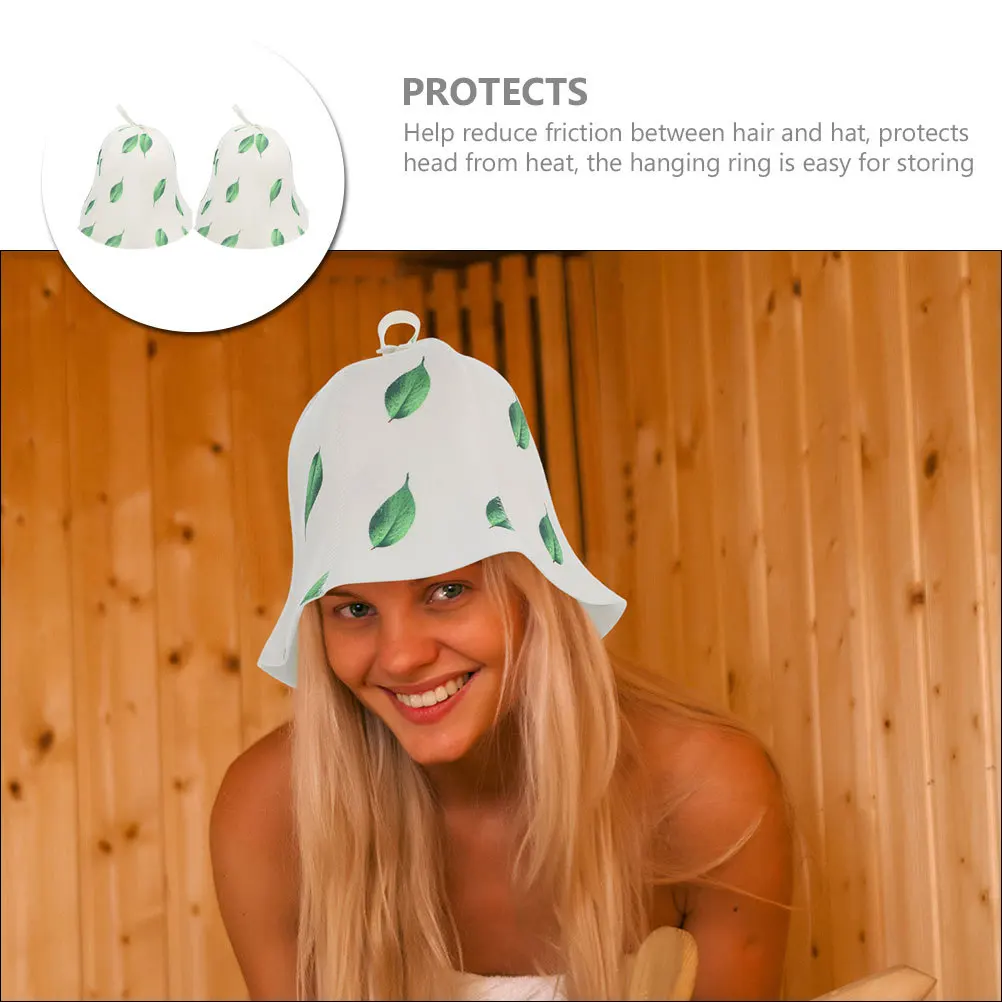 

2Pcs Sauna Hat Felt Thick Bathing Hat for Women Heat Protection Durable Lightweight Sauna Accessory Reusable