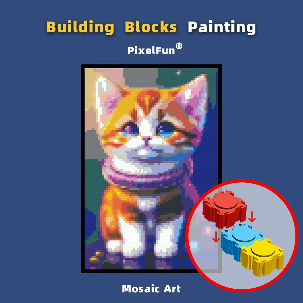 

Diy World Brand Building Blocks Painting Mosaic Pixel Dots Art Cute Cat Photo Custom Birthday Gifts For Adult Girls Girlfriend