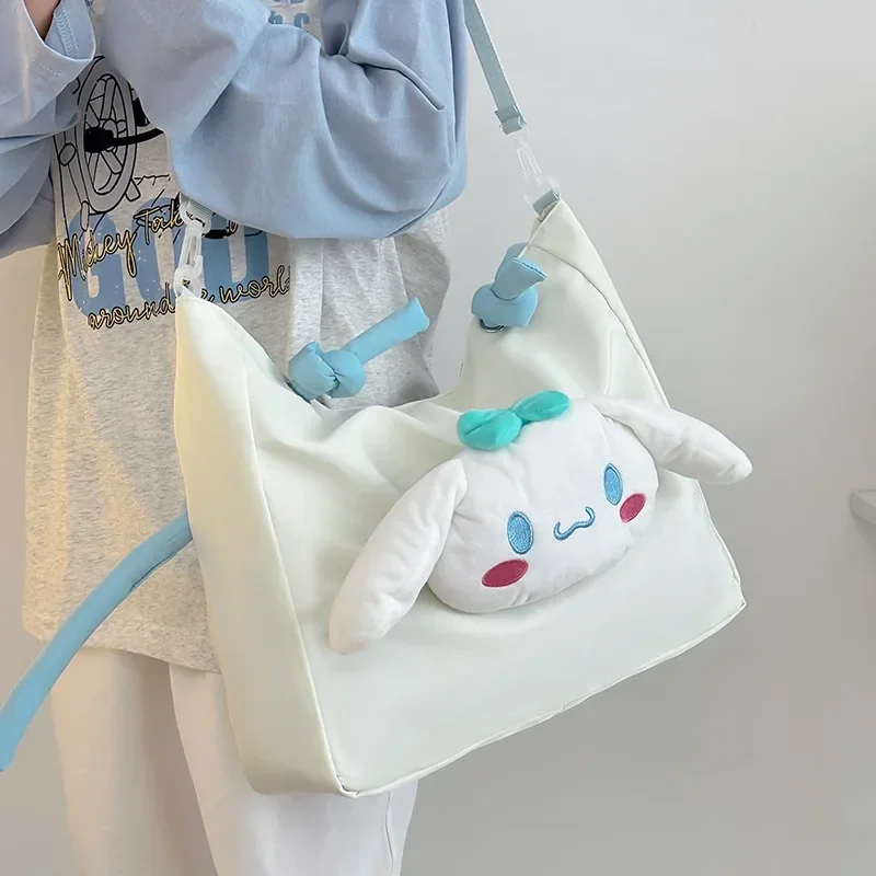 

Sanrioed Anime Kuromi My Melody Cinnamoroll Pom Purin Slanting Backpack Cute Tote Bag Cartoon Student Tutor bag Gift for Friend