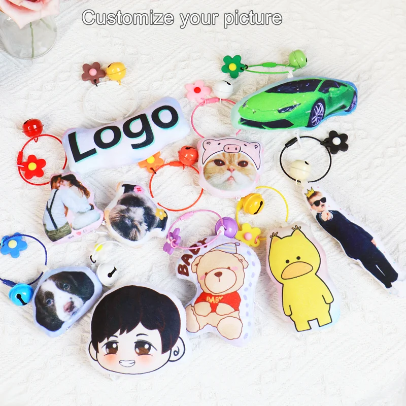 Custom Pendant Keychain Cat Dog Photo Custom Mascot Bag Pendant Mobile Phone Pendant Pet Key Chain Birthday Gift Cute Plush Doll