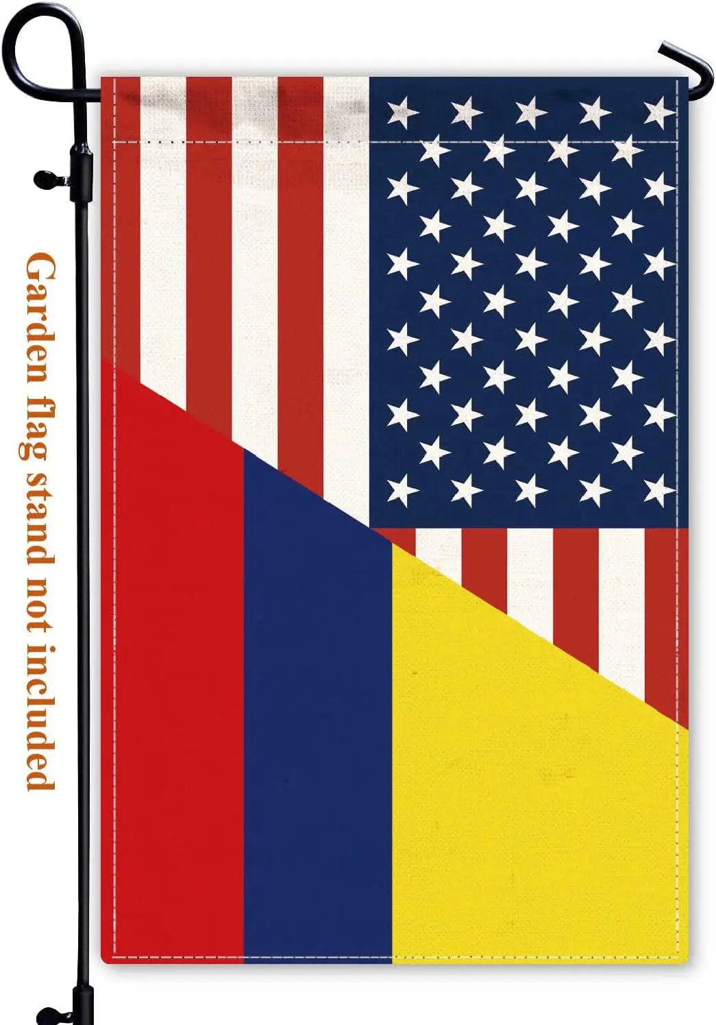 Bandera de jardín de la Amistad de Colombia, EE. UU., 12x18 pulgadas, pancarta exterior resistente de América Colombiana de EE. UU. para patio con doble cara