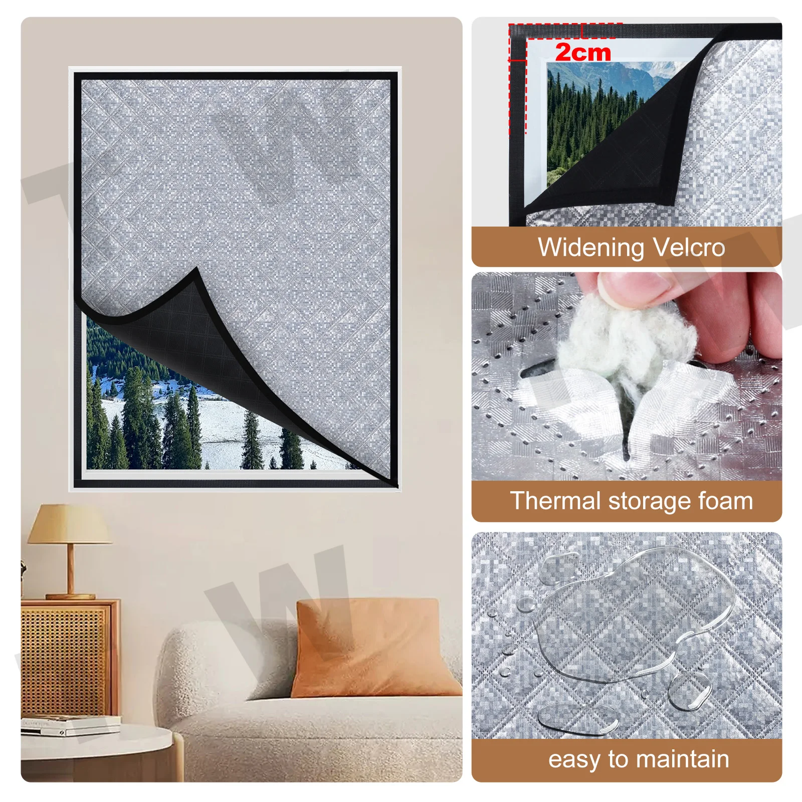 Winter Thermal Curtains, Heat Insulation and Windproof Sealed windows, Cold-Proof and Heat-Insulating, Mosquito Nets, Sun Shadin