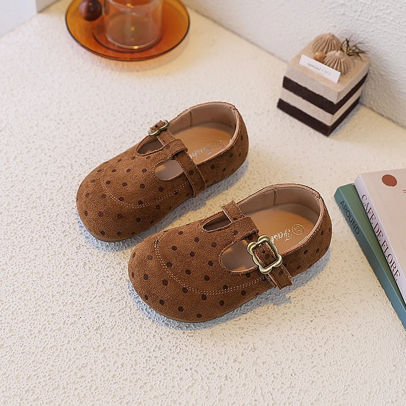 

Детские туфли в стиле ретро с леопардовым принтом, новые повседневные туфли для девочек, кожаные туфли для улицы, туфли Мэри Джейн в горошек, нескользящие