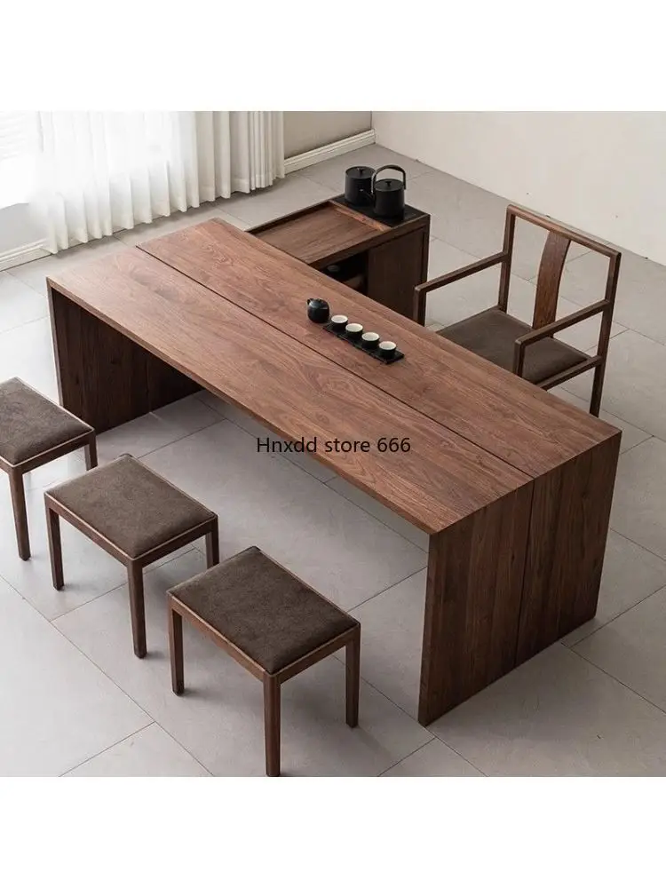 New Chinese black walnut tea table furniture combination