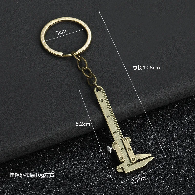 Mini Vernier Caliper Pocket Key Chain Gauging Tools Car Turbo Key Chain Ruler Caliper ﻿Christmas Gift Portable Gadget