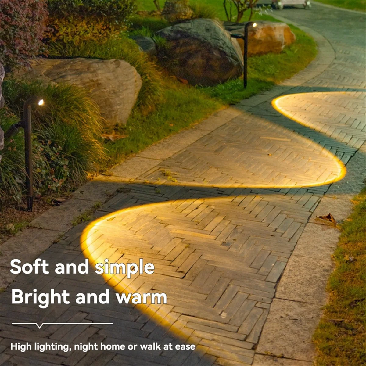 BFYLE солнечный уличный дорожный светильник, ландшафтный светильник, садовый двор, проход, прожектор, изогнутый водонепроницаемый тротуарный ворс, 1 шт.