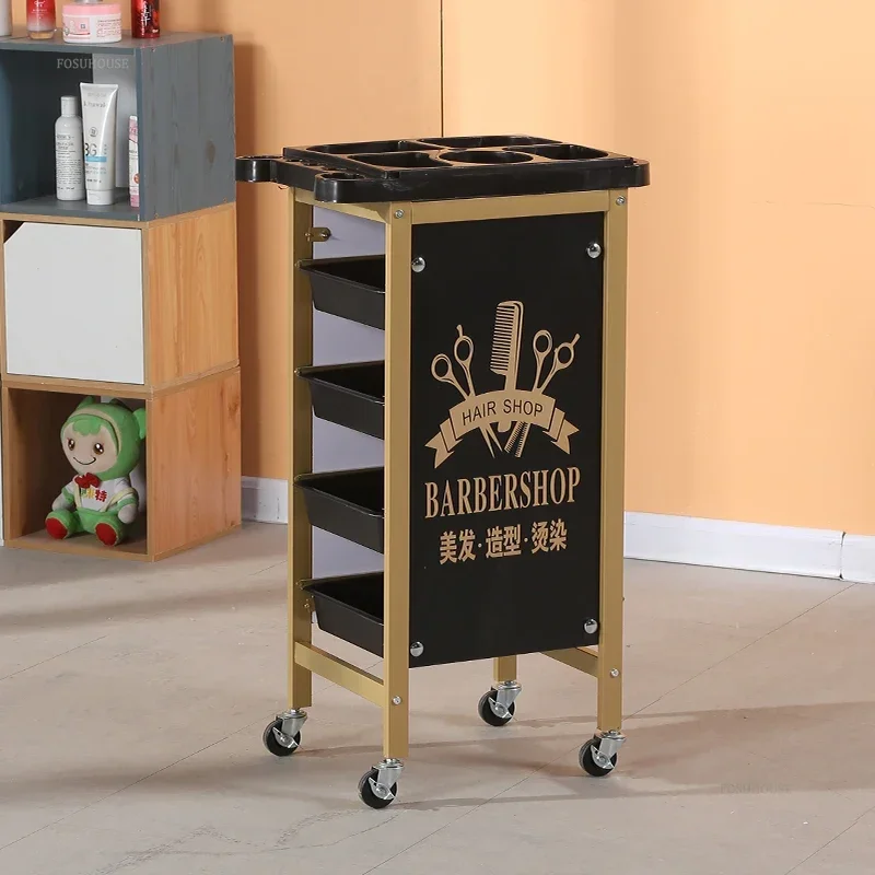 Rolling Beauty Salon Hair Salon Trolleys Barber Shop Perm And Dye Tool Rack For Salon Furniture Iron Auxiliary Tool Trolley