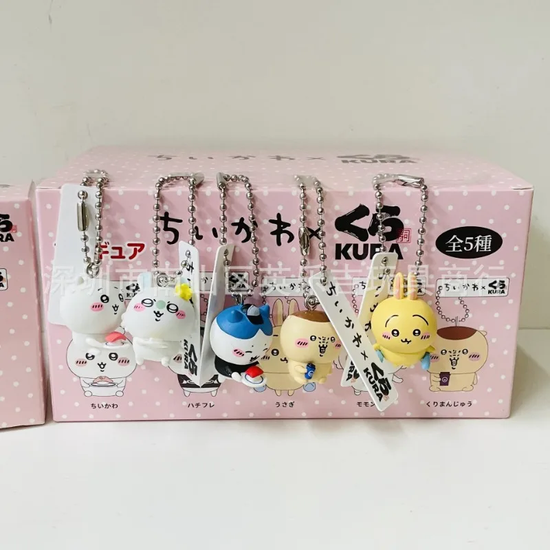 5 uds Chi Tan oso autorregulador cinta transportadora de moda serie Sushi Usagi Chikawa Anime Kawaii colgante llavero decoración regalo