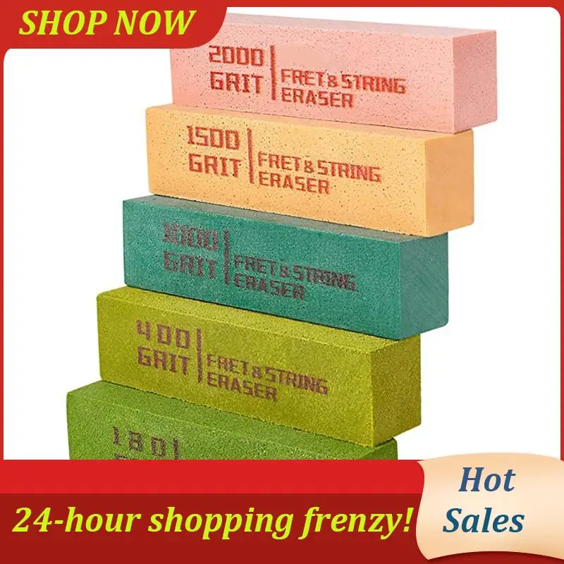 

Fingerboard Eraser Fingerboard Polishing Rubber Block For Guitar For Fingerboard Cord And Metal, 5 Pcs Grit